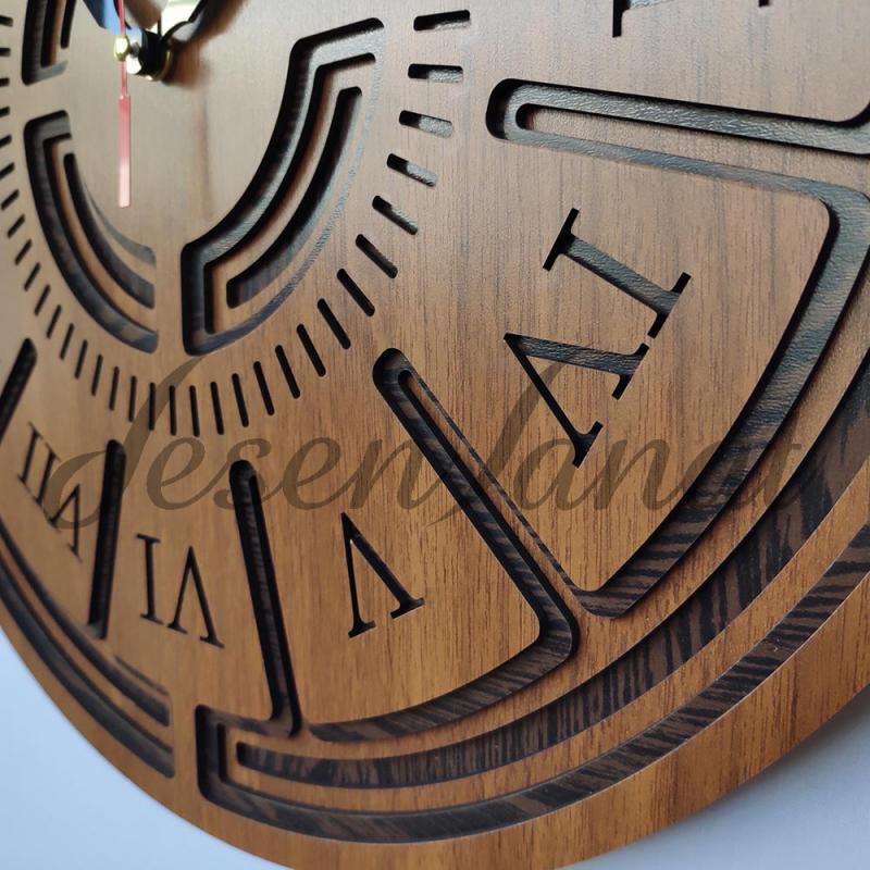 Özel Tasarım Roma Rakamlı Saat - Ceviz