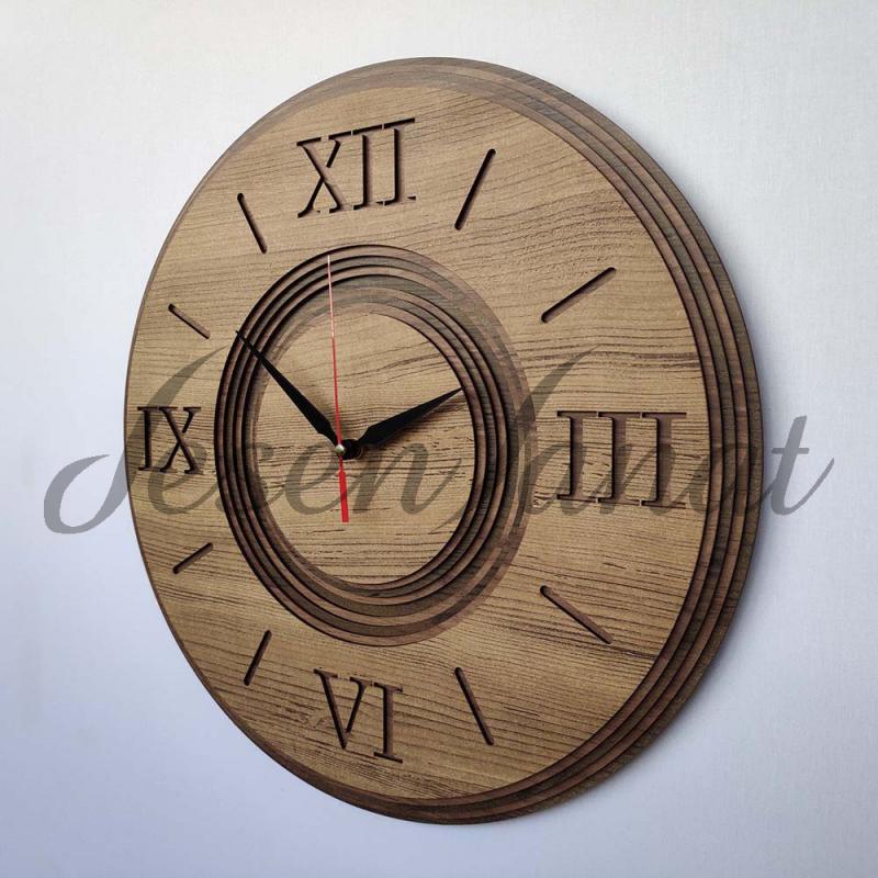 Özel Tasarım Roma Damla Saat - Sütlü Kahve