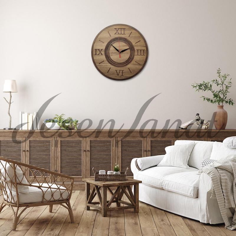 Özel Tasarım Roma Damla Saat - Sütlü Kahve