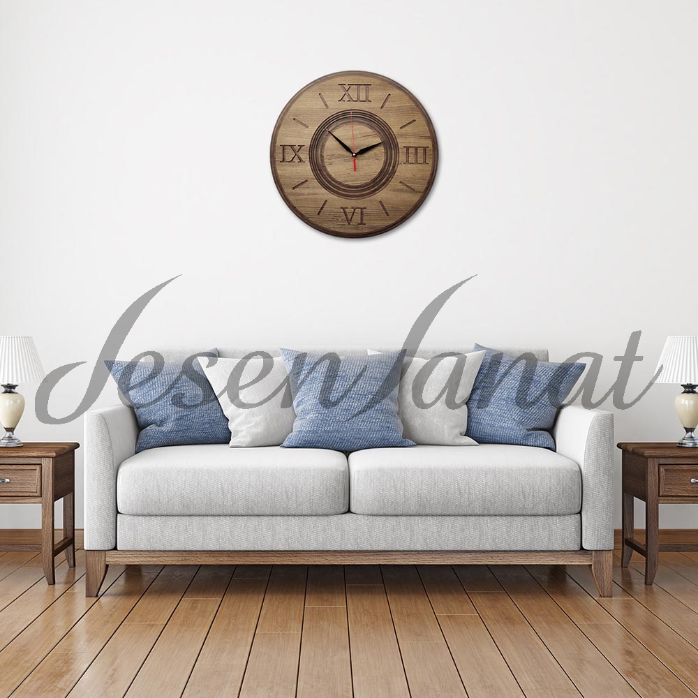 Özel Tasarım Roma Damla Saat - Sütlü Kahve