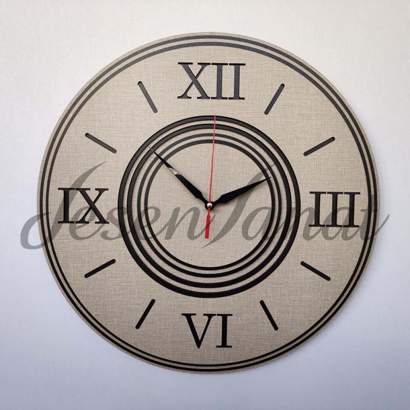 Özel Tasarım Roma Damla Saat - Dokulu Gri