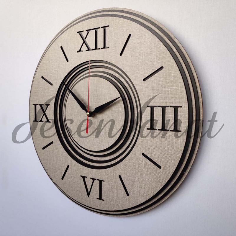 Özel Tasarım Roma Damla Saat - Dokulu Gri