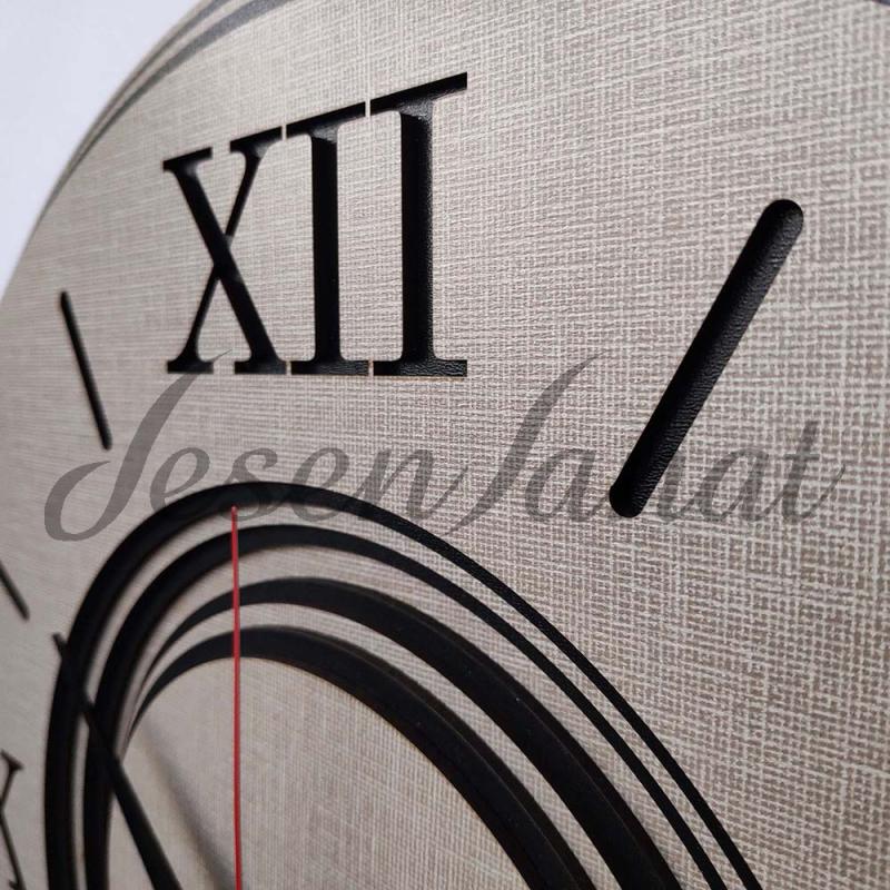 Özel Tasarım Roma Damla Saat - Dokulu Gri