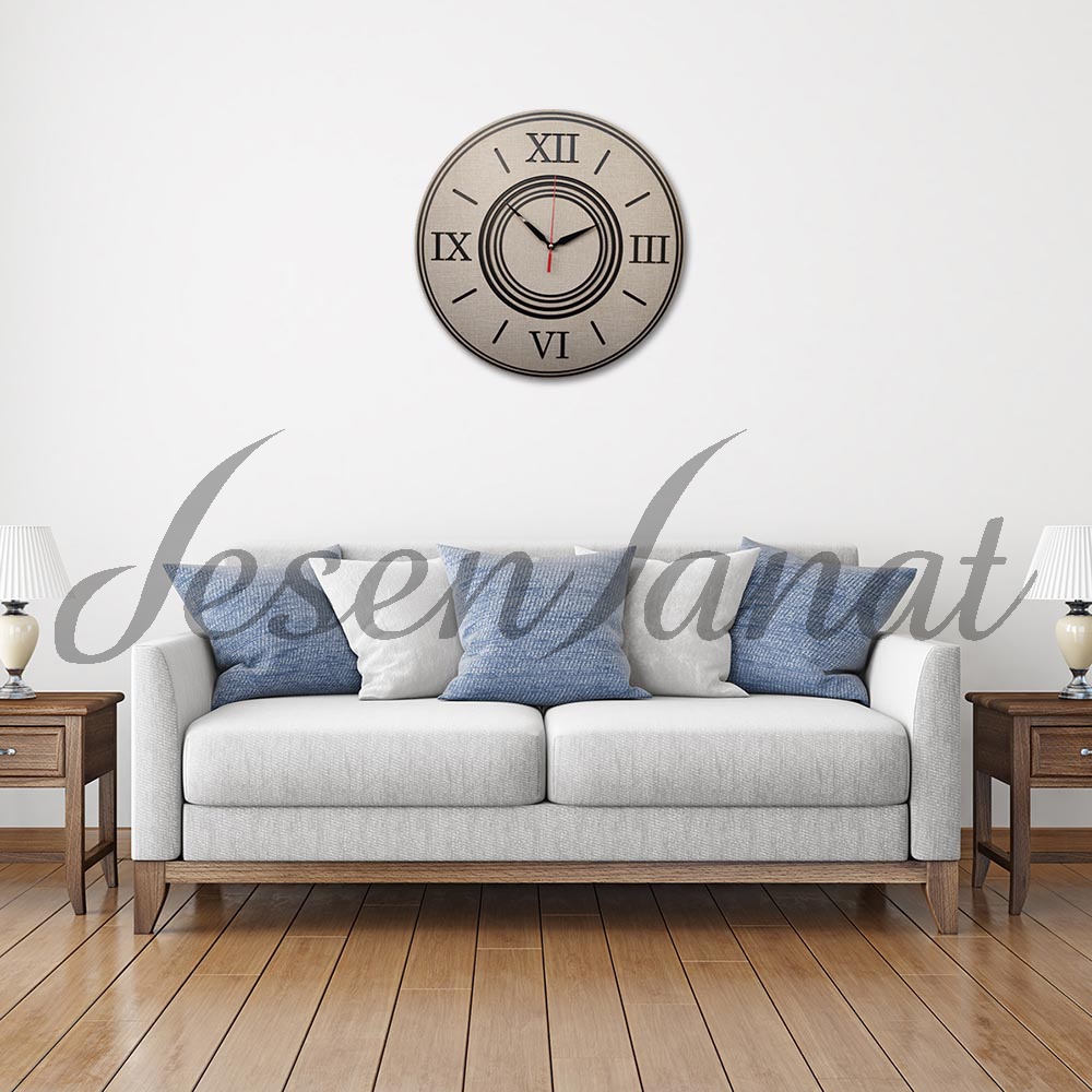 Özel Tasarım Roma Damla Saat - Dokulu Gri