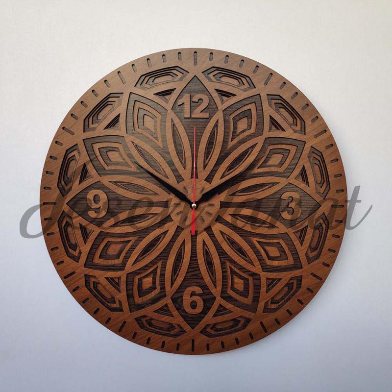 Özel Tasarım Yaprak Saat - Ceviz