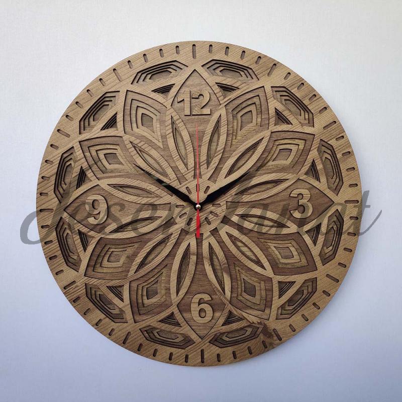 Özel Tasarım Yaprak Saat - Sütlü Kahve