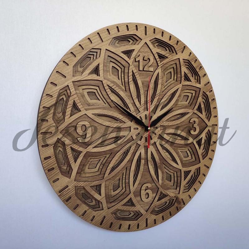 Özel Tasarım Yaprak Saat - Sütlü Kahve