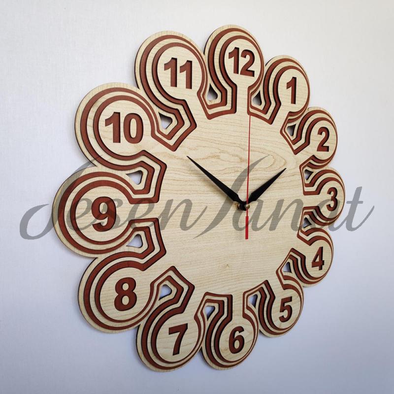 Özel Tasarım Ahtapot Saat - Akçaağaç