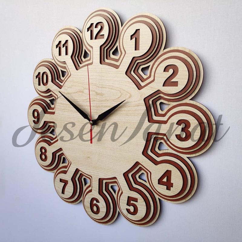 Özel Tasarım Ahtapot Saat - Akçaağaç