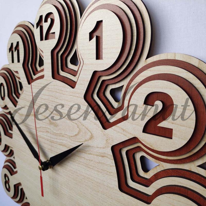 Özel Tasarım Ahtapot Saat - Akçaağaç