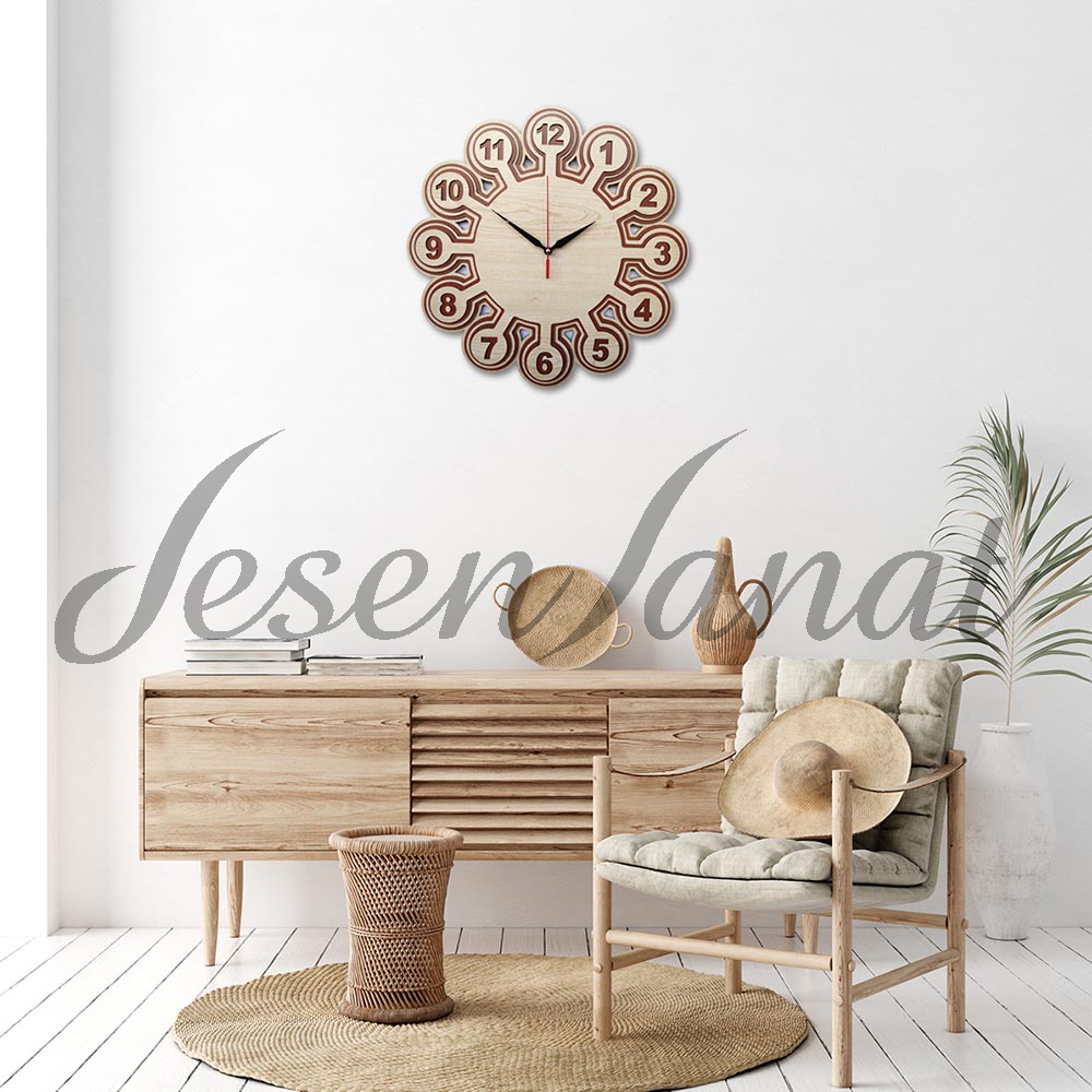 Özel Tasarım Ahtapot Saat - Akçaağaç