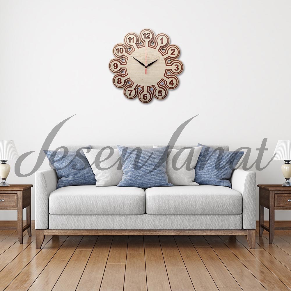 Özel Tasarım Ahtapot Saat - Akçaağaç