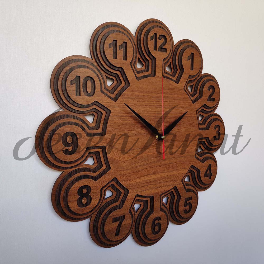 Özel Tasarım Ahtapot Saat - Ceviz