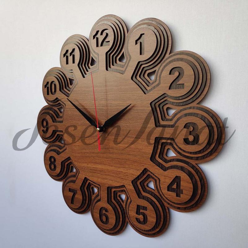 Özel Tasarım Ahtapot Saat - Ceviz