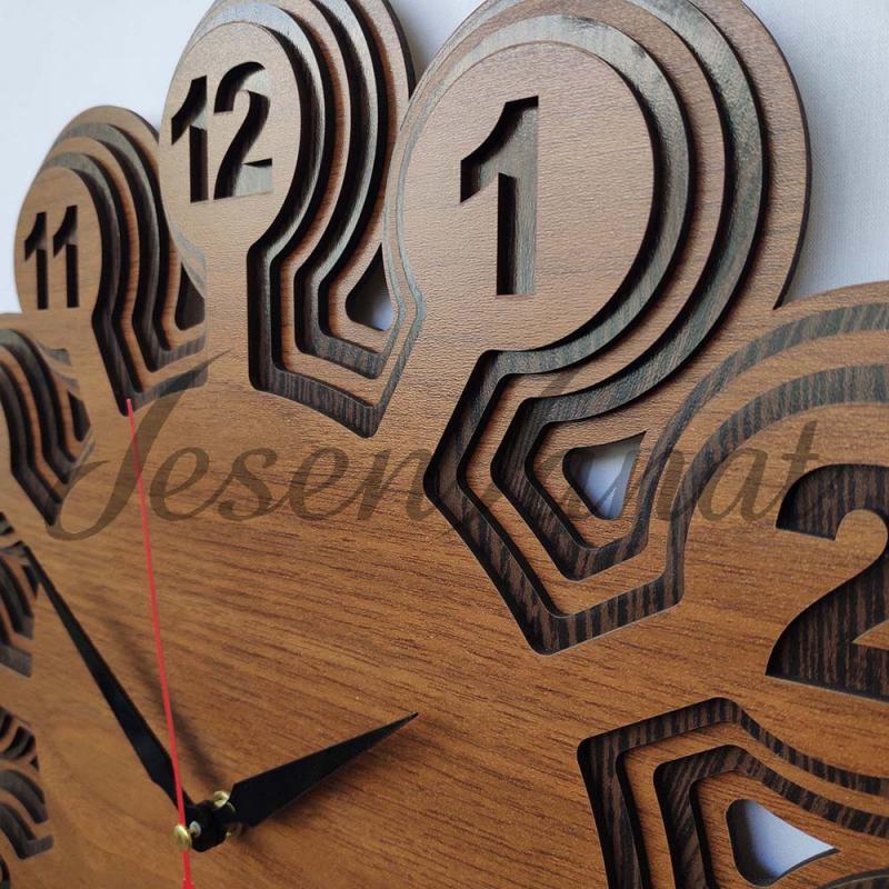 Özel Tasarım Ahtapot Saat - Ceviz