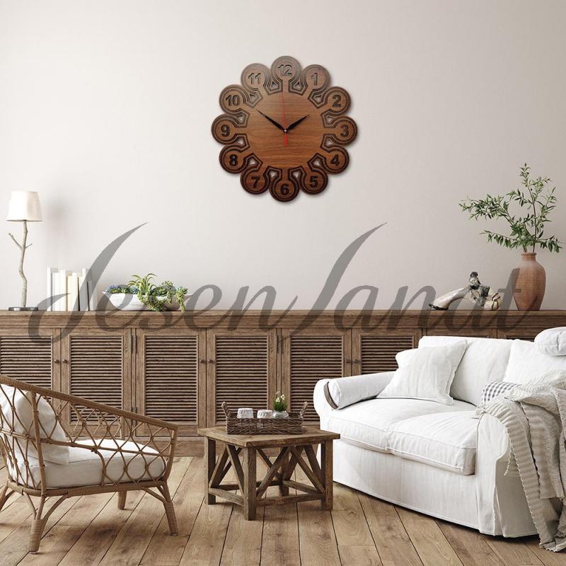 Özel Tasarım Ahtapot Saat - Ceviz