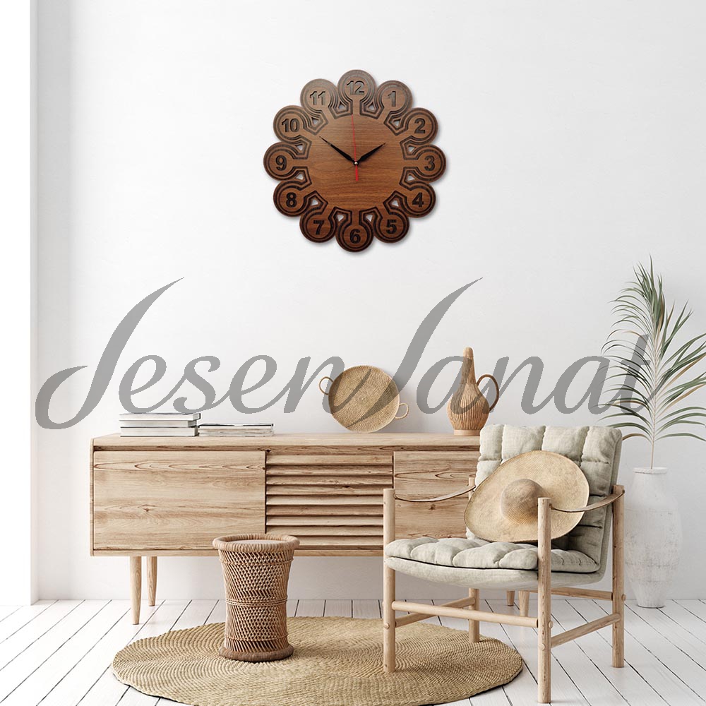 Özel Tasarım Ahtapot Saat - Ceviz