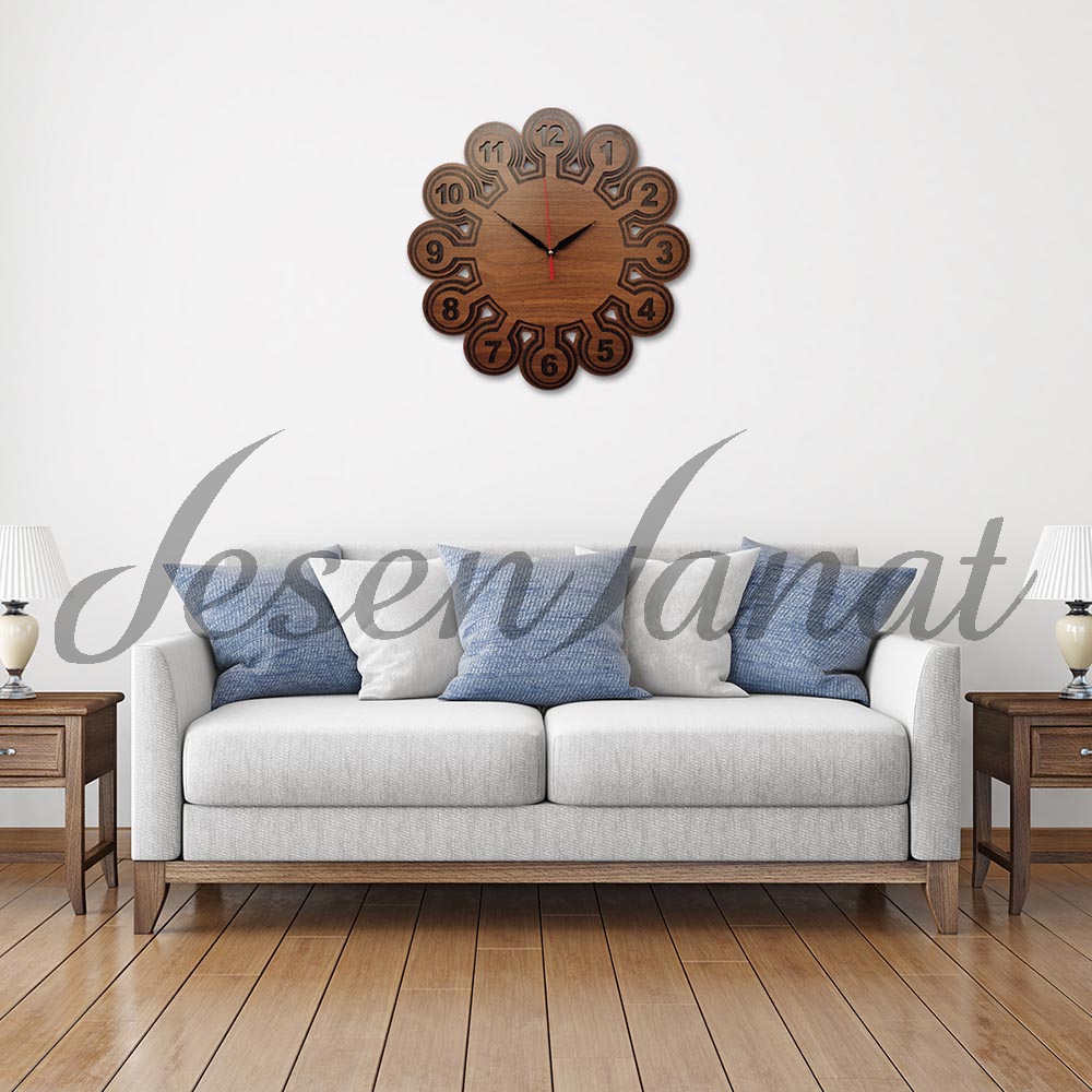 Özel Tasarım Ahtapot Saat - Ceviz