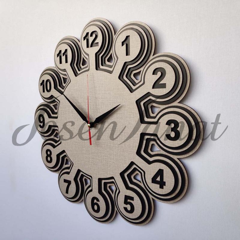 Özel Tasarım Ahtapot Saat - Dokulu Gri