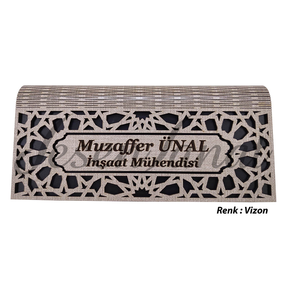 İsme Özel Ahşap Masaüstü Akordeon İsimlik