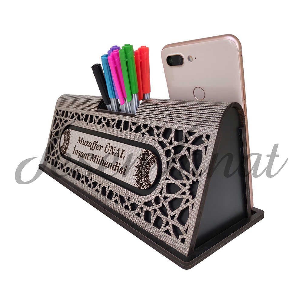 İsme Özel Takvimli Geniş Ahşap Masaüstü Seti