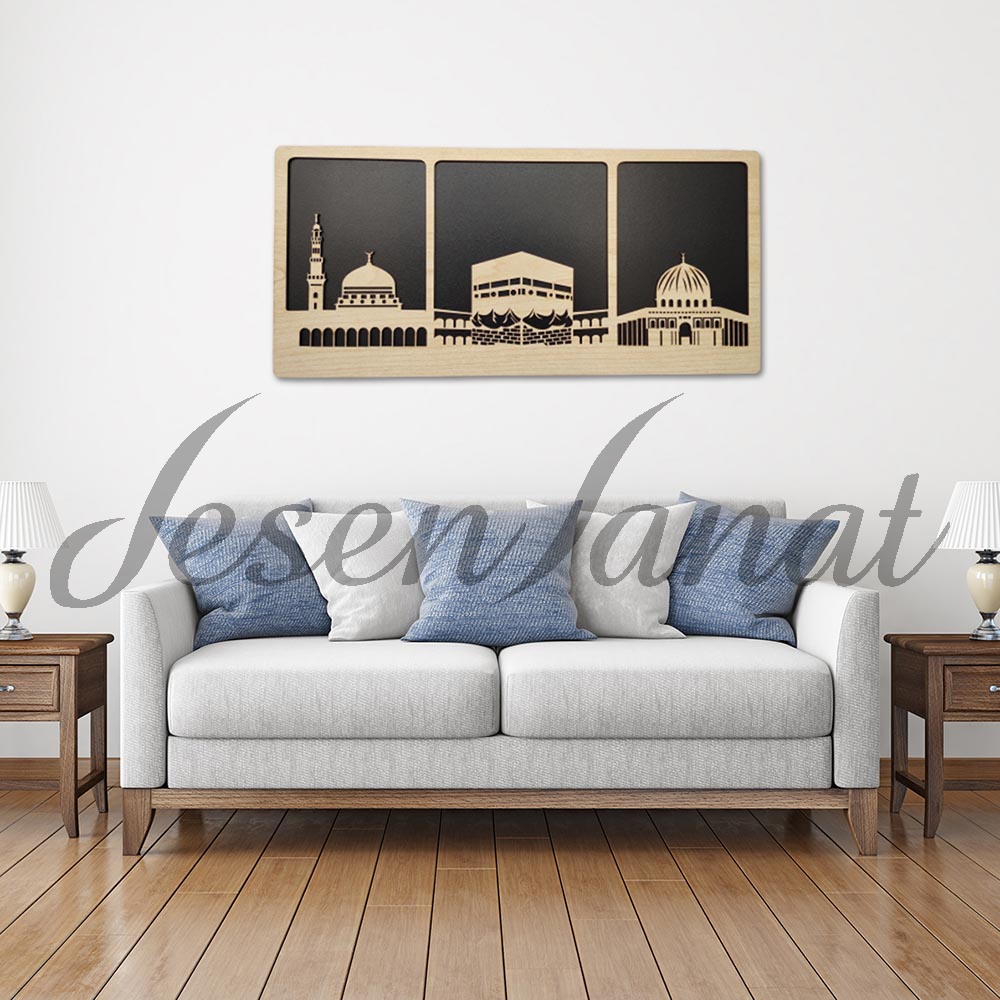 Dekoratif Modern Kutsal Topraklar Temalı Duvar Tablosu - Akçaağaç